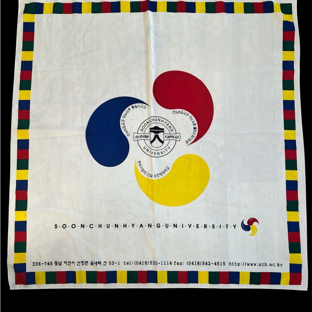 Soonchunhyang University Flag Scarf Handkerchief Decorative Dorm or Room Decor